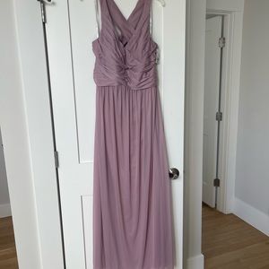 David’s Bridal “Long Mesh with Open Back” Dress in Quartz (NEW with TAGS)